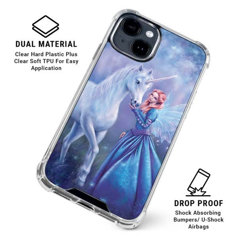 Rhiannon Fairy and Unicorn by Rachel Anderson iPhone 15 Clear Case