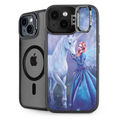 Rhiannon Fairy and Unicorn by Rachel Anderson iPhone 15 Plus Kickstand Case