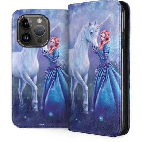 Rhiannon Fairy and Unicorn by Rachel Anderson iPhone 15 Pro Folio Case