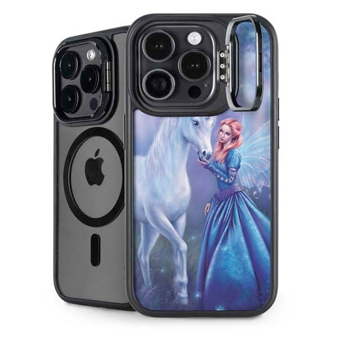 Rhiannon Fairy and Unicorn by Rachel Anderson iPhone 15 Pro Kickstand Case