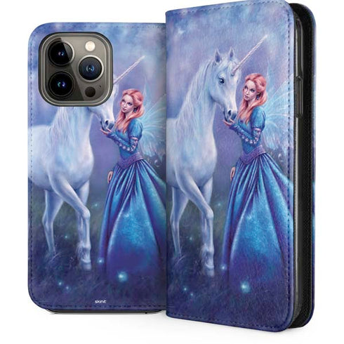 Rhiannon Fairy and Unicorn by Rachel Anderson iPhone 15 Pro Max Folio Case