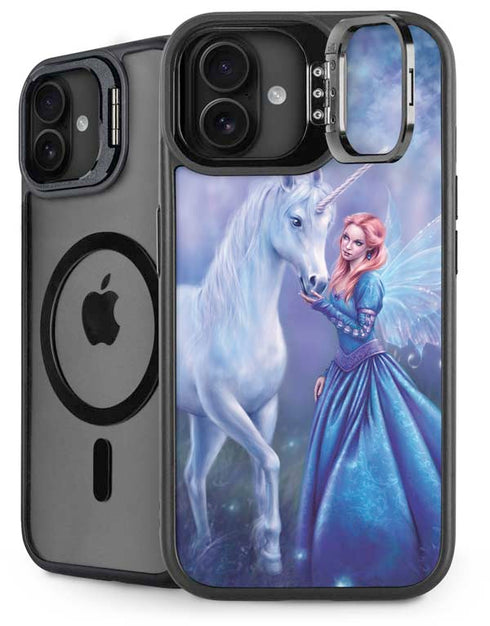 Rhiannon Fairy and Unicorn by Rachel Anderson iPhone 16 Plus Kickstand Case