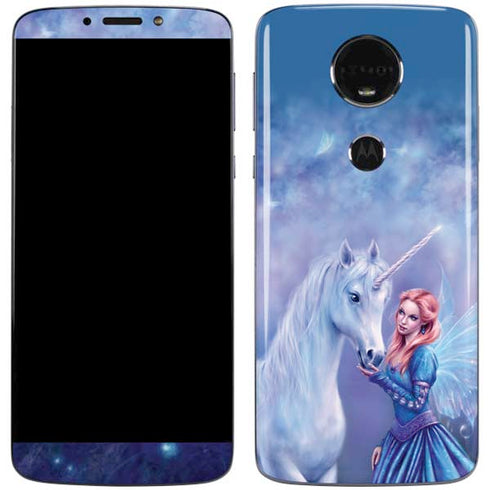 Rhiannon Fairy and Unicorn by Rachel Anderson Moto E5 Plus Skin