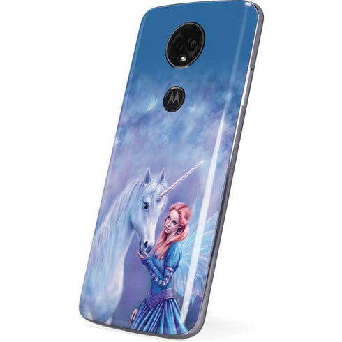 Rhiannon Fairy and Unicorn by Rachel Anderson Moto E5 Plus Skin