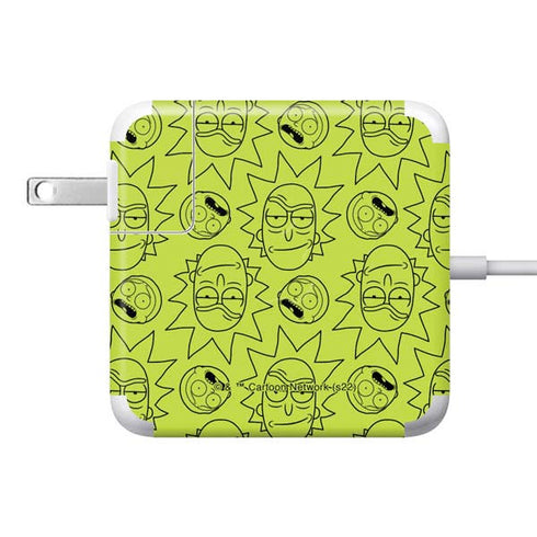 Adult Swim Rick and Morty Rick and Morty All Over Print 85W Power Adapter (15 and 17 inch MacBook Pro Charger) Skin