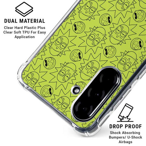 Adult Swim Rick and Morty Rick and Morty All Over Print Galaxy A36 5G Clear Case