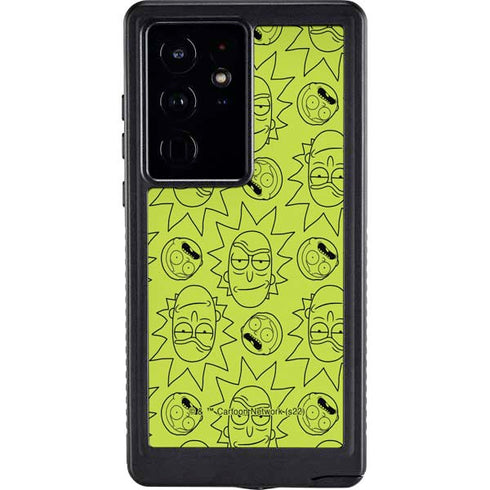 Adult Swim Rick and Morty Rick and Morty All Over Print Galaxy S24 Ultra Waterproof Case