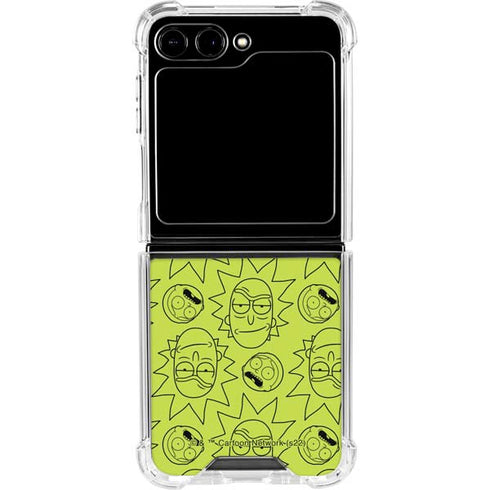 Adult Swim Rick and Morty Rick and Morty All Over Print Galaxy Z Flip6 Clear Case
