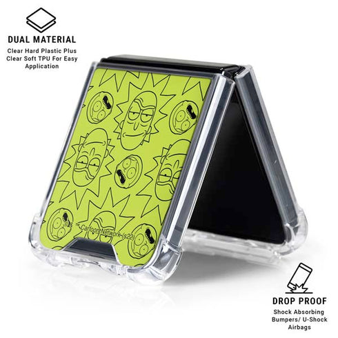 Adult Swim Rick and Morty Rick and Morty All Over Print Galaxy Z Flip6 Clear Case