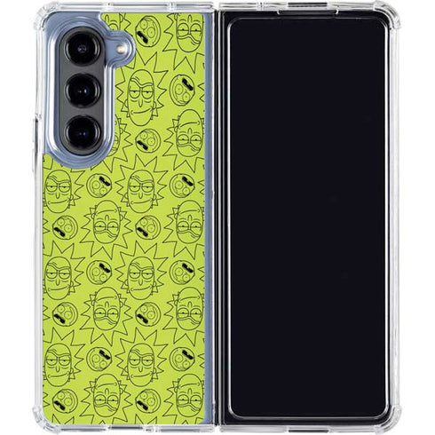Adult Swim Rick and Morty Rick and Morty All Over Print Galaxy Z Fold5 5G Clear Case