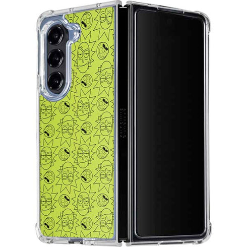Adult Swim Rick and Morty Rick and Morty All Over Print Galaxy Z Fold5 5G Clear Case