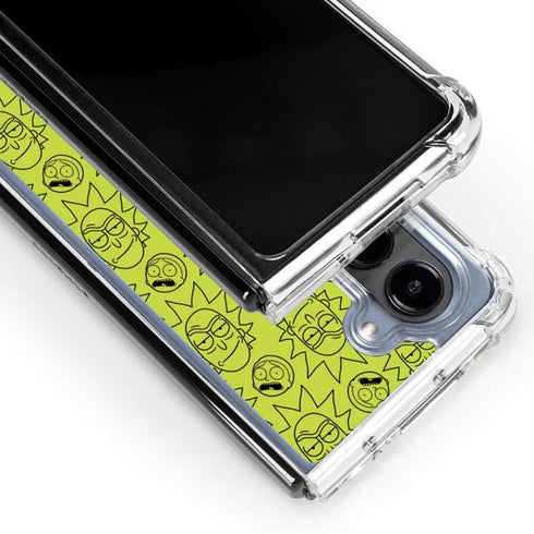 Adult Swim Rick and Morty Rick and Morty All Over Print Galaxy Z Fold5 5G Clear Case