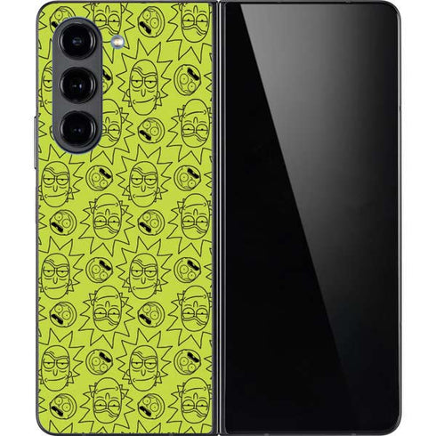 Adult Swim Rick and Morty Rick and Morty All Over Print Galaxy Z Fold5 5G Skin