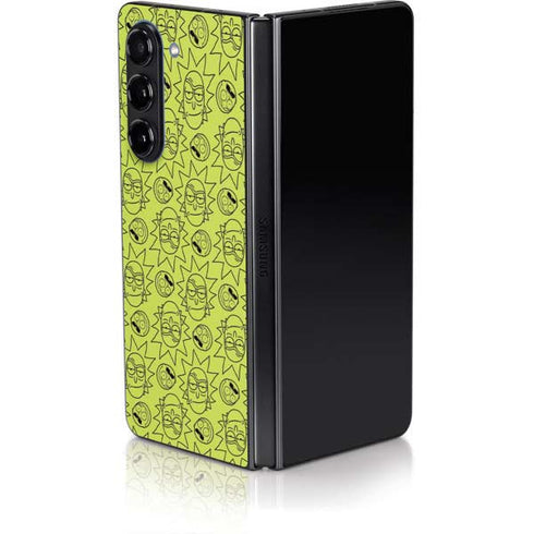 Adult Swim Rick and Morty Rick and Morty All Over Print Galaxy Z Fold5 5G Skin