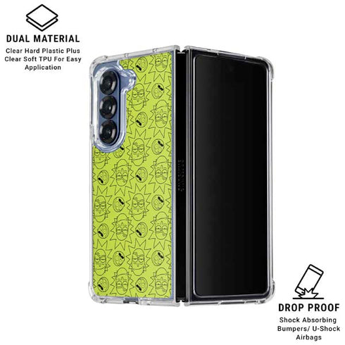 Adult Swim Rick and Morty Rick and Morty All Over Print Galaxy Z Fold6 Clear Case
