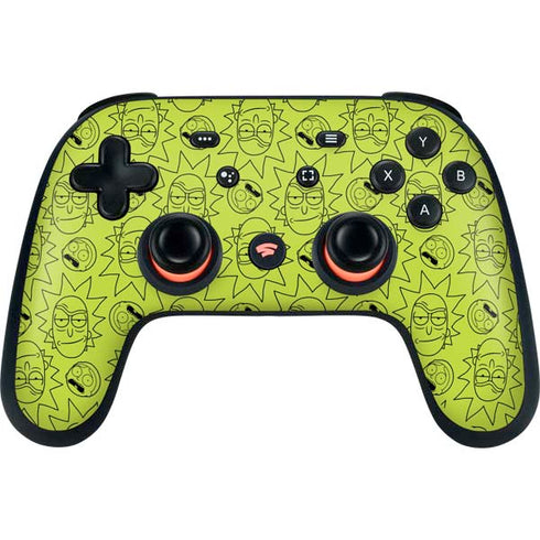 Adult Swim Rick and Morty Rick and Morty All Over Print Google Stadia Controller Skin