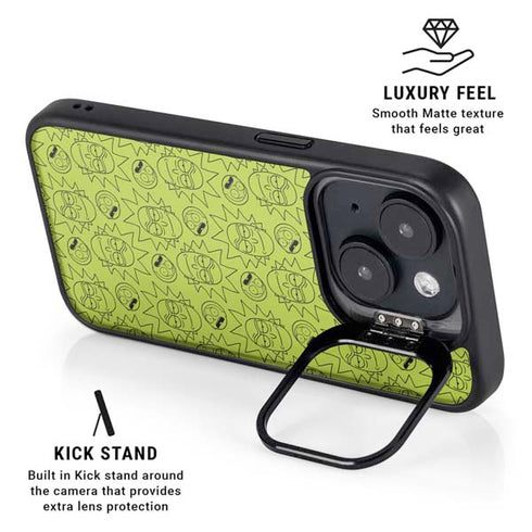 Adult Swim Rick and Morty Rick and Morty All Over Print iPhone 14 Plus Kickstand Case