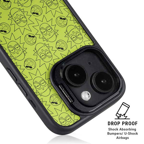 Adult Swim Rick and Morty Rick and Morty All Over Print iPhone 14 Plus Kickstand Case