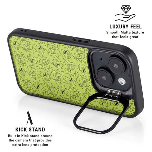 Adult Swim Rick and Morty Rick and Morty All Over Print iPhone 15 Kickstand Case