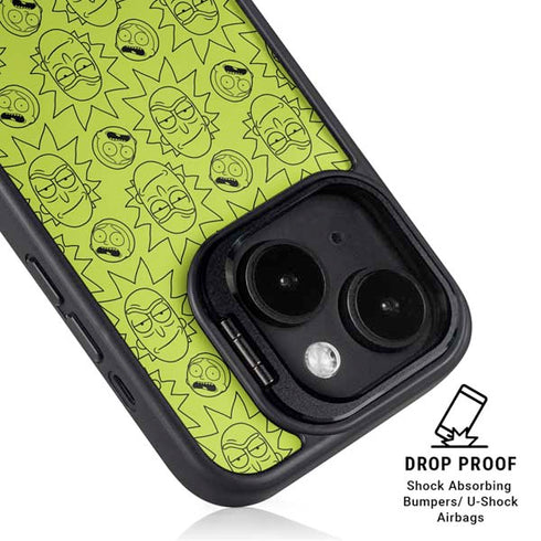 Adult Swim Rick and Morty Rick and Morty All Over Print iPhone 15 Kickstand Case