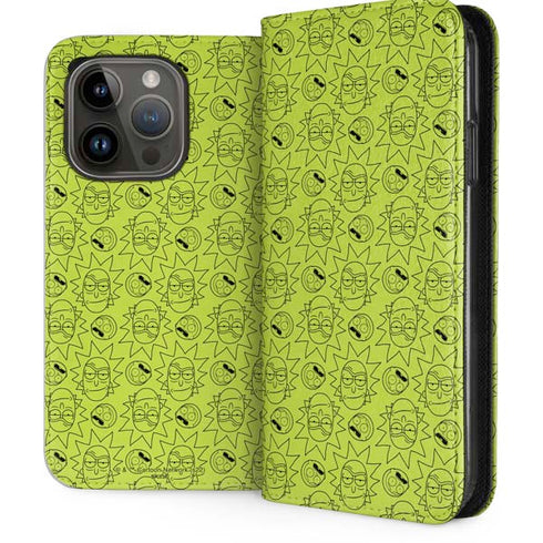 Adult Swim Rick and Morty Rick and Morty All Over Print iPhone 15 Pro Folio Case