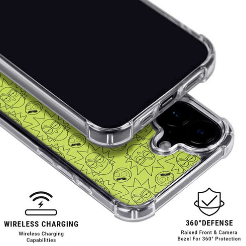 Adult Swim Rick and Morty Rick and Morty All Over Print iPhone 16 Plus Clear Case