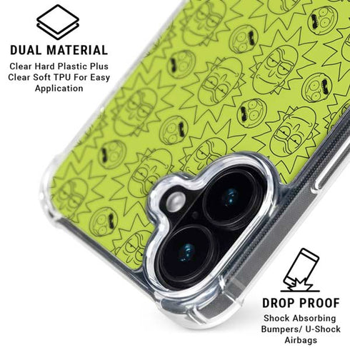 Adult Swim Rick and Morty Rick and Morty All Over Print iPhone 16 Plus Clear Case