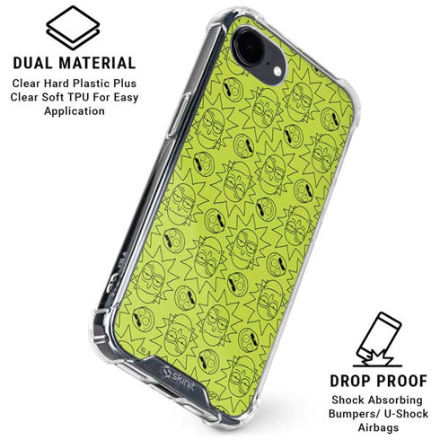 Adult Swim Rick and Morty Rick and Morty All Over Print iPhone 16e Clear Case