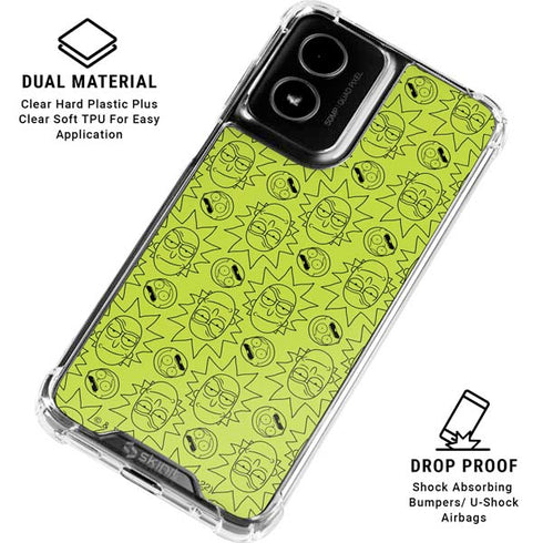 Adult Swim Rick and Morty Rick and Morty All Over Print Moto G Power 5G (2024) Clear Case