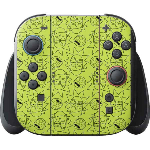 Adult Swim Rick and Morty Rick and Morty All Over Print Nintendo Switch 2 (2025) with Joy-Con Skin
