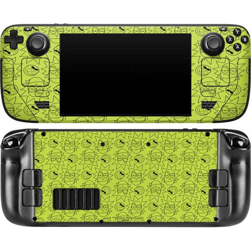 Adult Swim Rick and Morty Rick and Morty All Over Print Steam Deck Handheld Gaming Computer OLED Skin