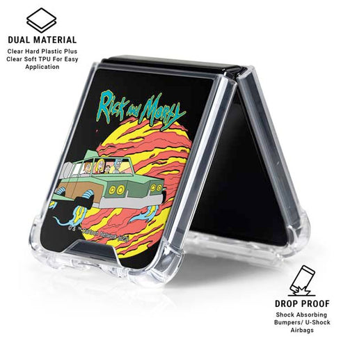 Adult Swim Rick and Morty Family Wagon Galaxy Z Flip6 Clear Case