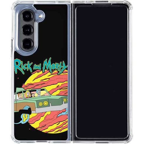 Adult Swim Rick and Morty Family Wagon Galaxy Z Fold5 5G Clear Case