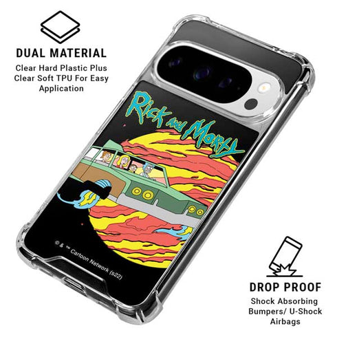 Adult Swim Rick and Morty Family Wagon Google Pixel 10 Pro XL Clear Case