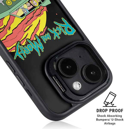 Adult Swim Rick and Morty Family Wagon iPhone 14 Kickstand Case