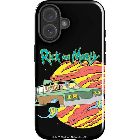 Adult Swim Rick and Morty Family Wagon iPhone 16 Plus Impact Case