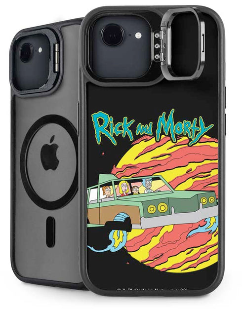 Adult Swim Rick and Morty Family Wagon iPhone 16e Kickstand Case
