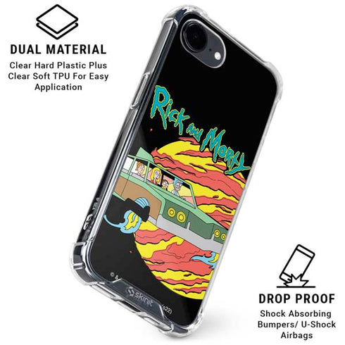 Adult Swim Rick and Morty Family Wagon iPhone 16e Clear Case