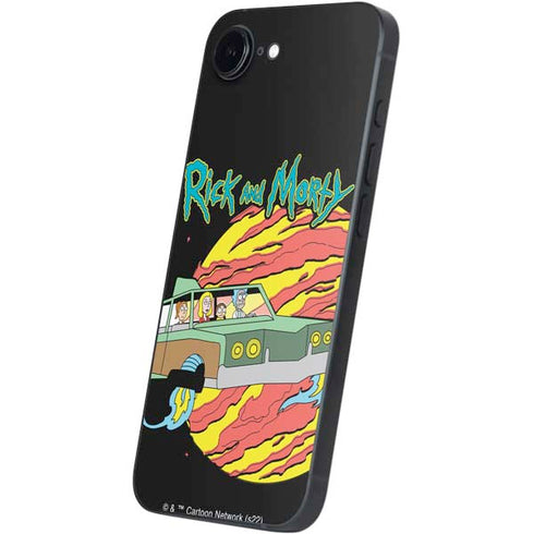 Adult Swim Rick and Morty Family Wagon iPhone 16e Skin