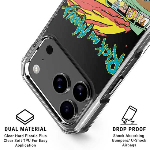 Adult Swim Rick and Morty Family Wagon iPhone 18 Pro Clear Case