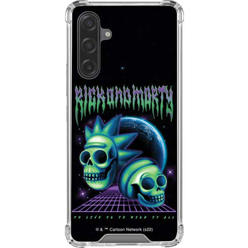 Adult Swim Rick and Morty Neon Skulls Galaxy A17 Clear Case