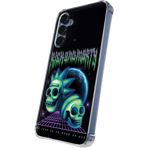 Adult Swim Rick and Morty Neon Skulls Galaxy A55 5G Clear Case