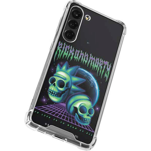 Adult Swim Rick and Morty Neon Skulls Galaxy S24 FE Clear Case