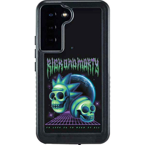 Adult Swim Rick and Morty Neon Skulls Galaxy S24 Plus Waterproof Case