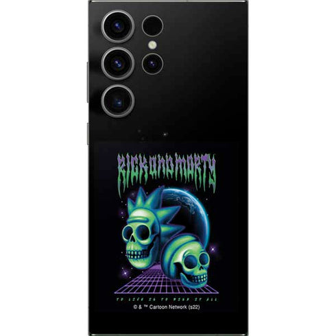 Adult Swim Rick and Morty Neon Skulls Galaxy S25 Ultra Skin
