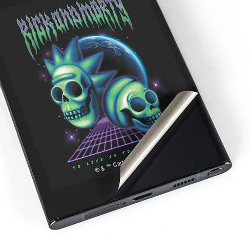 Adult Swim Rick and Morty Neon Skulls Galaxy S25 Ultra Skin