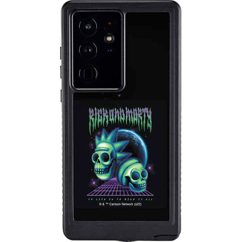 Adult Swim Rick and Morty Neon Skulls Galaxy S24 Ultra Waterproof Case
