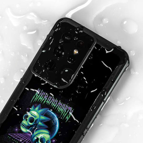 Adult Swim Rick and Morty Neon Skulls Galaxy S24 Ultra Waterproof Case