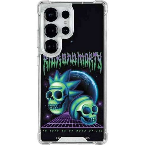 Adult Swim Rick and Morty Neon Skulls Galaxy S25 Ultra Clear Case