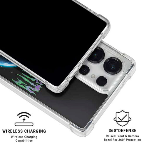 Adult Swim Rick and Morty Neon Skulls Galaxy S25 Ultra Clear Case